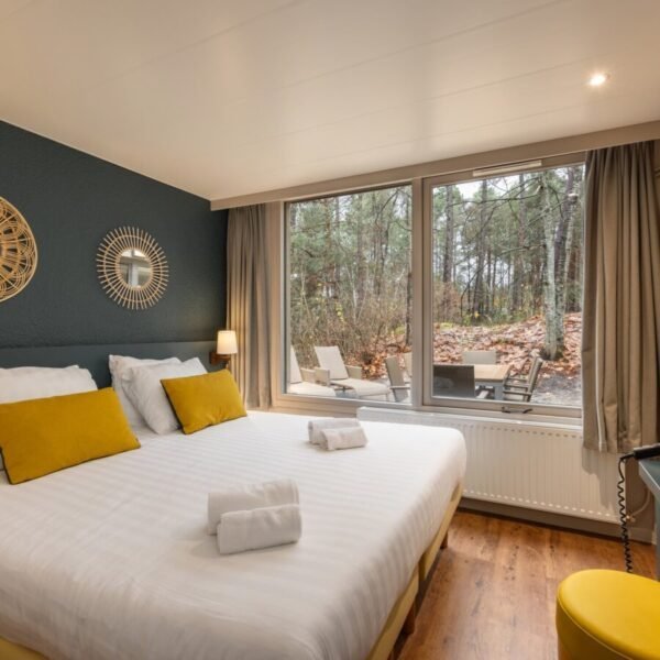 Chambre double du Domaine Les Hauts de Bruyères Center Parcs en Sologne dans le Centre Val de Loire