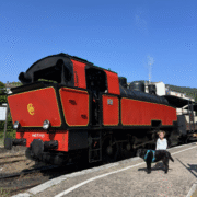 Train de l'Andorge en Cévennes où les chiens sont acceptés, à Sainte-Cécile-d'Andorge, dans le Gard, en Occitanie
