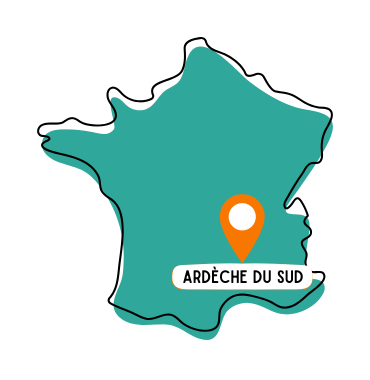 Localisation Ardèche du Sud, en France sur la carte