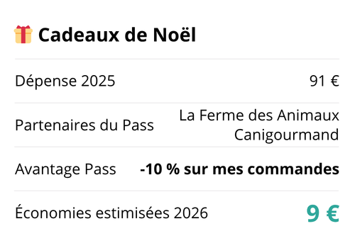 exemple utilisation Pass Wouafer's pour payer moins cher les cadeaux de Noël pour son chien