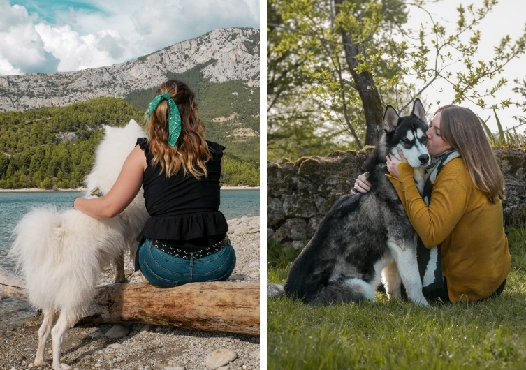 Odelys et ses chiens Olympe et Freyja : nos Dog-Reporters