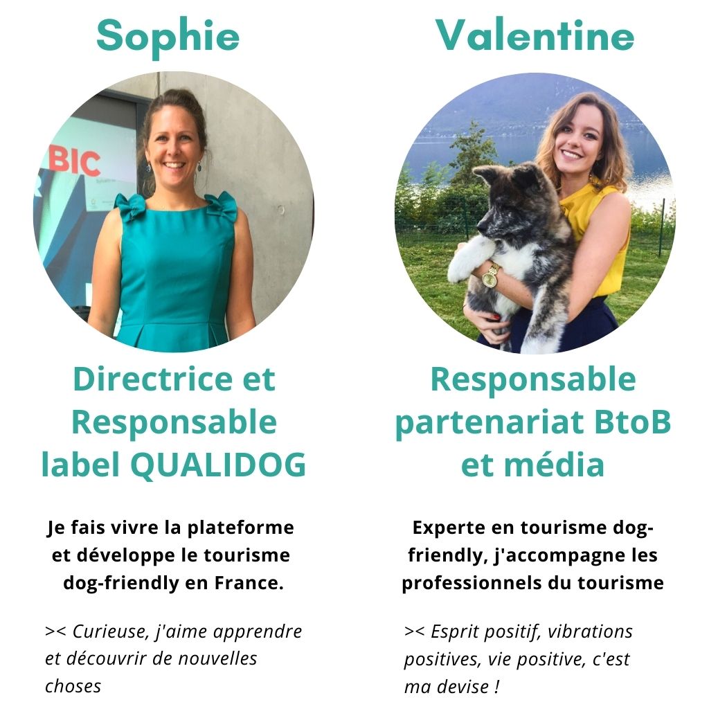 Equipe EmmeneTonChien.com - Sophie Morche Directrice et responsable du label QUALIDOG et Valentine Girard responsable des partenariats BtoB