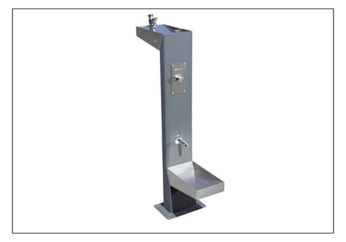 fontaine à eau double avec deux robinets pour chien et personnes