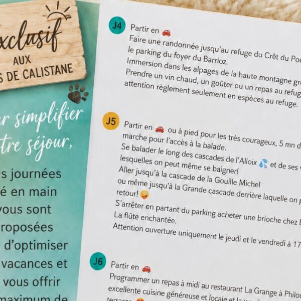 Livret d'accueil dogfriendly aux Gîtes de Calistane en Isère au pied du Massif de la Chartreuse et des Alpes