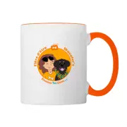 Mug, mug contrasté, mug bicolore, mug fière d'être Wouafer's, logo, boutique emmenetonchien.com, boutique spreadshop, spreadshirt