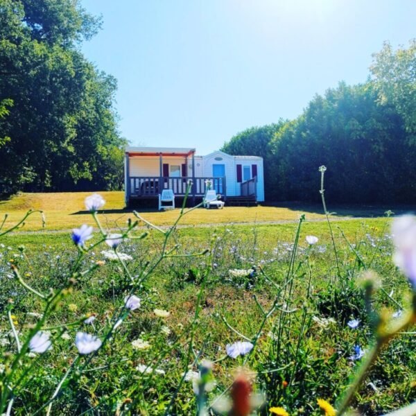 Mobilhome en pleine nature au Camping le Valenty au bord du Lot à Soturac dans le Sud ouest de la France