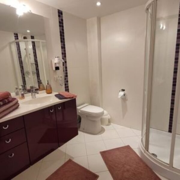 Salle de bain avec douche aux Chambres d'hôtes Le Moulin de Meslon en Berry dans le Cher à Coust en Centre Val de Loire