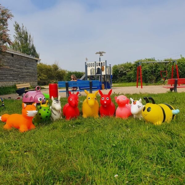 Aire de jeux pour les enfants au Camping La Ferme Du Bord de Mer dans le Cotentin au bord de la Manche en Normandie