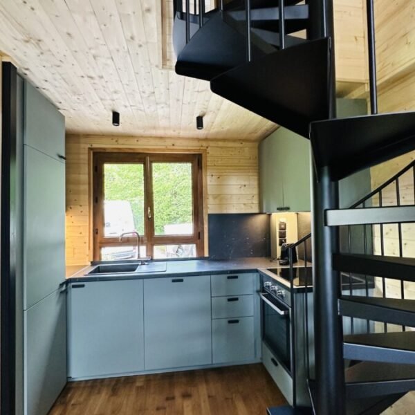 Cuisine équipée du Chalet Jean des Houx dans les Vosges près de Gérardmer à Sapois
