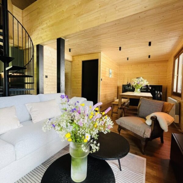 Salon du Chalet Jean des Houx dans les Vosges près de Gérardmer à Sapois
