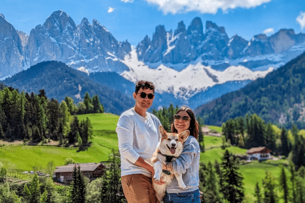 Les Dolomites avec un chien