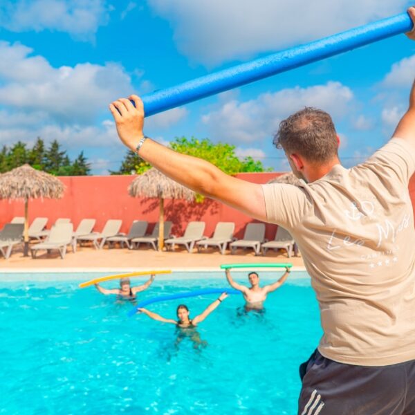 Aquagym au Camping le Mas des Roses à Vic la Gardiole dans l'Hérault dans le Sud de la France