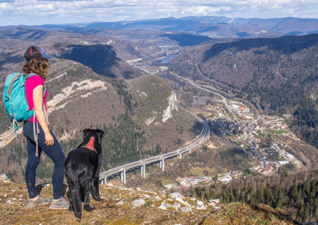 un itinéraire de voyage avec le plein de randos à faire avec un chien dans le Haut-Bugey et le Jura