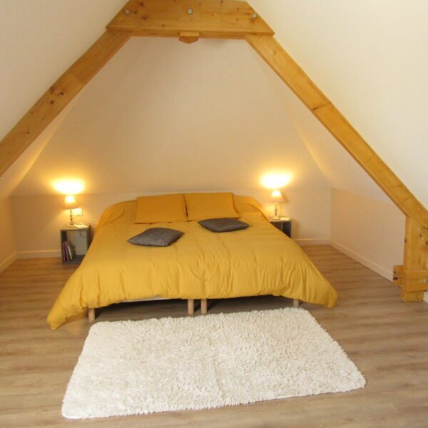 chambre double du gîte de la chouette en Normandie à Hattenville
