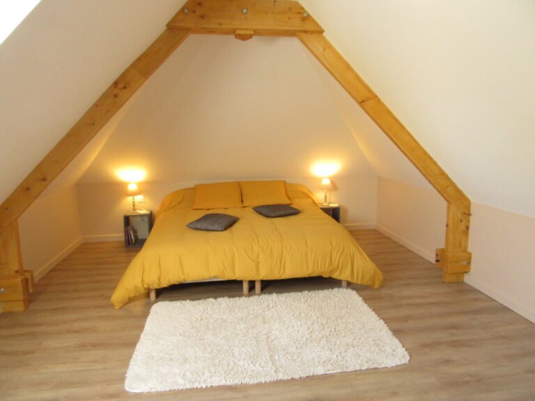 chambre double du gîte de la chouette en Normandie à Hattenville