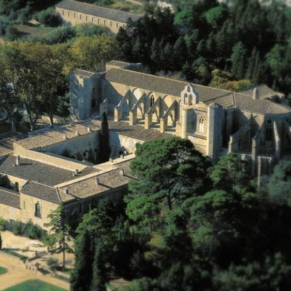 Vue d'en haut de l'Abbaye de Valmagne dans Hérault en Occitanie à Villeveyrac