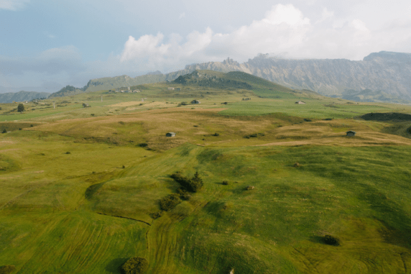 Les montagnes du Sud-Tyrol avec un chien