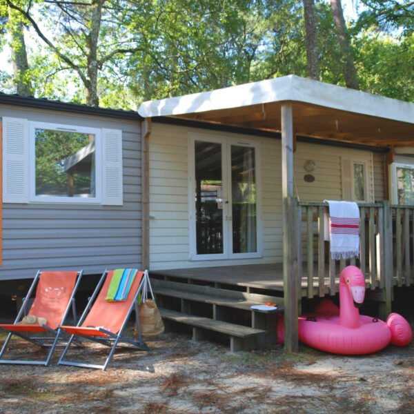 Mobilhome du Camping Le Vieux Port dans les Landes sur la Cote Atlantique à Messanges