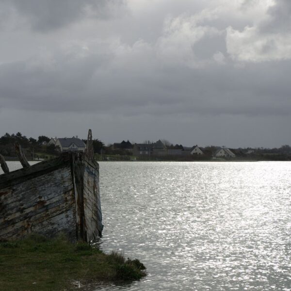 Une épave dans la mer à proximité du Gîte Le Bois aux Écureuils à Fierville-les-mines dans la Manche en Normandie