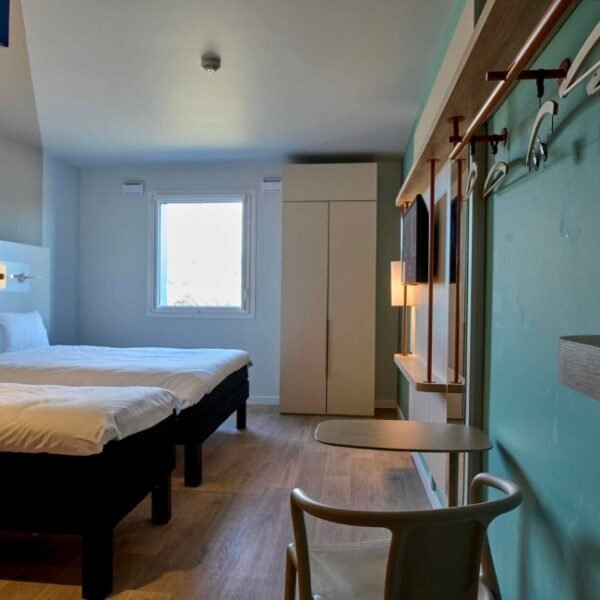 Chambre avec deux lits à l'Ibis Budget Nangy Annemasse à Nangy en Haute Savoie, Auvergne Rhône Alpes