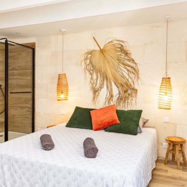 Chambre avec double lit au Gite Mon Voisin Van Gogh à Saint-Martin-de-Crau en Bouches-du-Rhône en Provence-Alpes-Côte d'Azur