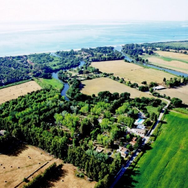 vue du ciel du camping U casone