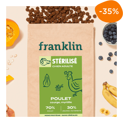 croquettes chien stérilisé castré mâle femelle Franklin