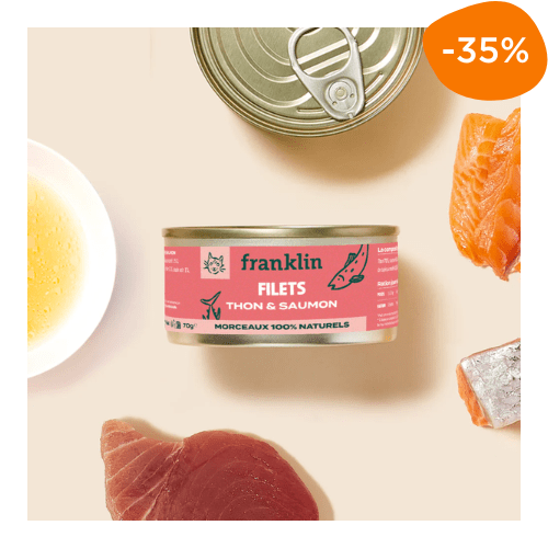 boite de filet pour chat au poisson omega 3 Franklin en promotion
