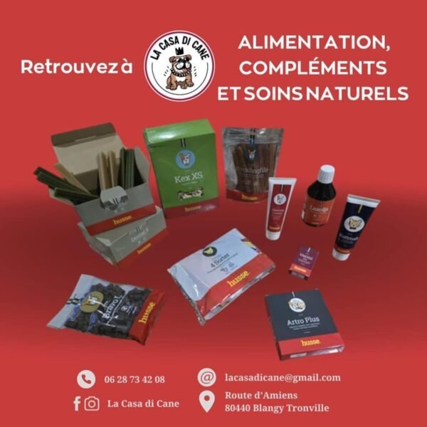 Alimentation gamme professionnelle pour chien HUTTE, en vente au Centre Aéré Canin La Casa Di Cane, loisirs pour chiens à Amiens dans la Somme