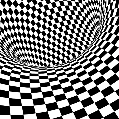 illusion d'optique parmi d'autres au musée dans le Berry - itinéraire pour famille avec un chien