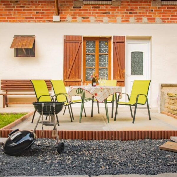 Terrasse du Gîte Le Paradis des Bulles en Champagne dans la Marne en région Grand Est
