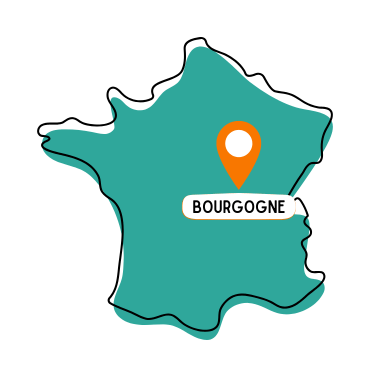 carte de France avec location Bourgogne pour oenotourisme avec un chien
