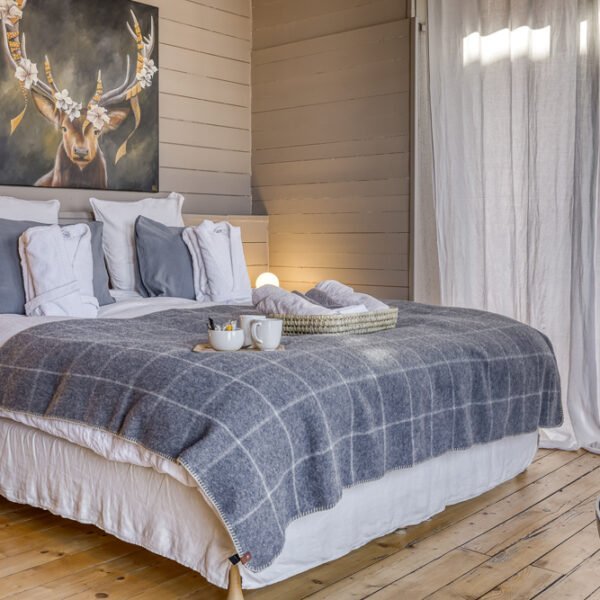 Chambre cosy de l'Hôtel La Féline Blanche à Saint Gervais les Bains en Haute Savoie dans les Alpes en France