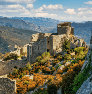 château cathare de Peyrepertuse à visiter avec un chien dans l'aude