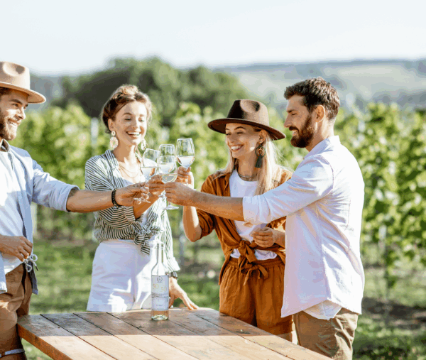 visite et dégustation autour du vin avec un chien