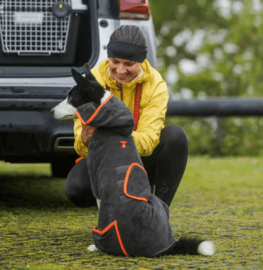 peignoir pour chien - bon réflexe après course de canicross