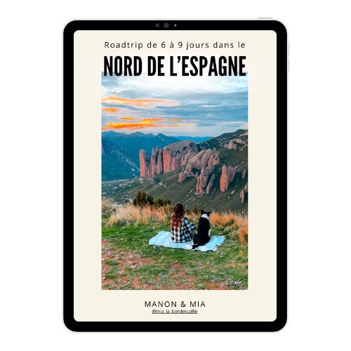 couverture de l'e-book avec itinéraire pour voyager dans le Nord de l'Espagne avec un chien
