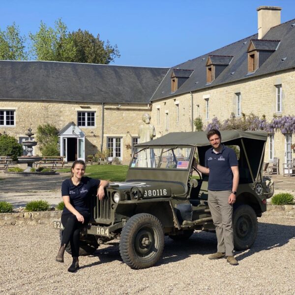 Cour du Gîte Lavalle du Domaine Utah Beach à Sainte-Mère-Eglise dans la Manche