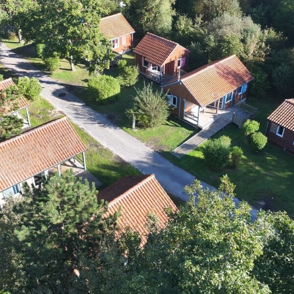 Vue aérienne du Camping de L'Orée du Bois à Rang-du-Fliers dans le Nord Pas de Calais