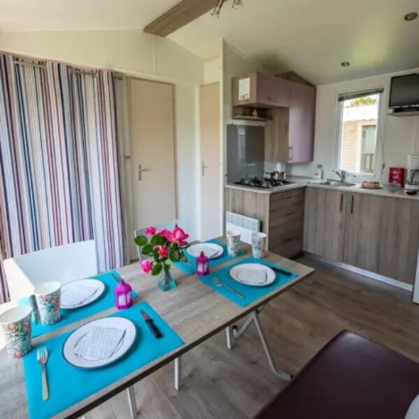 Salon de Mobil home du Camping Les Dinosaures à Talmont-Saint-Hilaire - Vendée