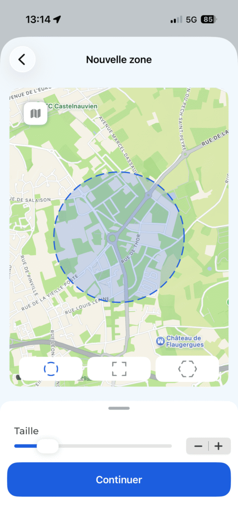 fonction zone GPS pour chien Biotracker Invoxia