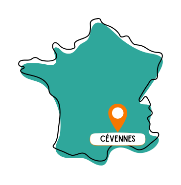 Carte France avec l'emplacement des Cévennes