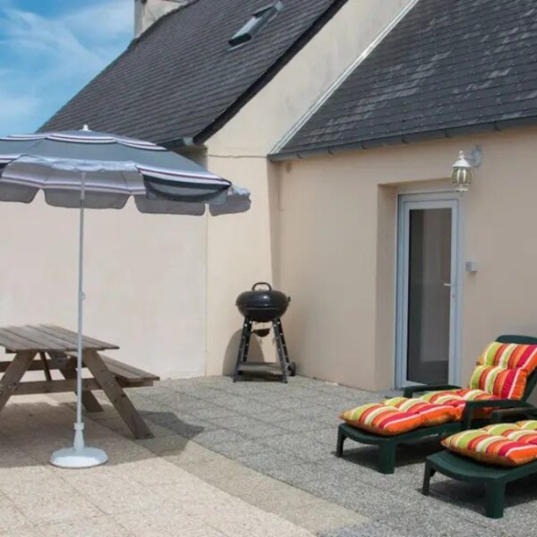 Terrasse du Gîte Chez Fanch à Camaret-sur-Mer, sur la Prequ'île de Crozon, dans le Finistère, en Bretagne