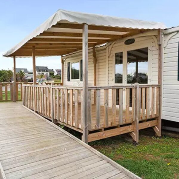 Vacances avec chien en mobil-home au Camping La Baie de Kernic, à Plouescat, dans le Finistère (Bretagne)
