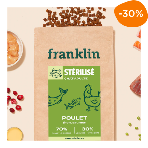 sachet croquettes chat stérilisé Franklin en promotion