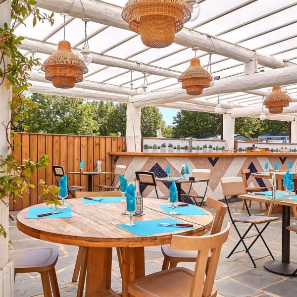 Restaurant du du camping Homair La Plage d'Argens entre Fréjus et Saint-Aygulf sur la Côte d'Azur