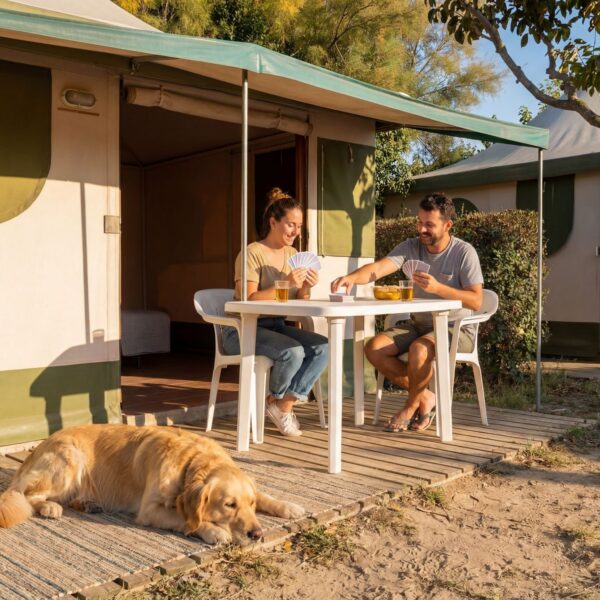 Mobil home du Camping Castell Mar en Espagne sur la Costa Brava à Empuriabrava