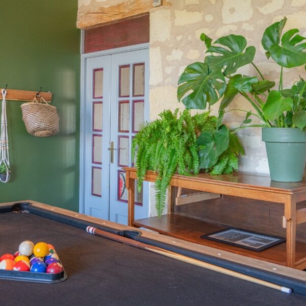 Salle de billard du Gite Lunaben près de Saumur dans le Maine-et-Loire