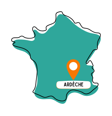 Carte de France, avec l'Ardèche, en Auvergne-Rhône-Alpes