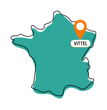 Vittel ville dog-friendly située sur la carte de France